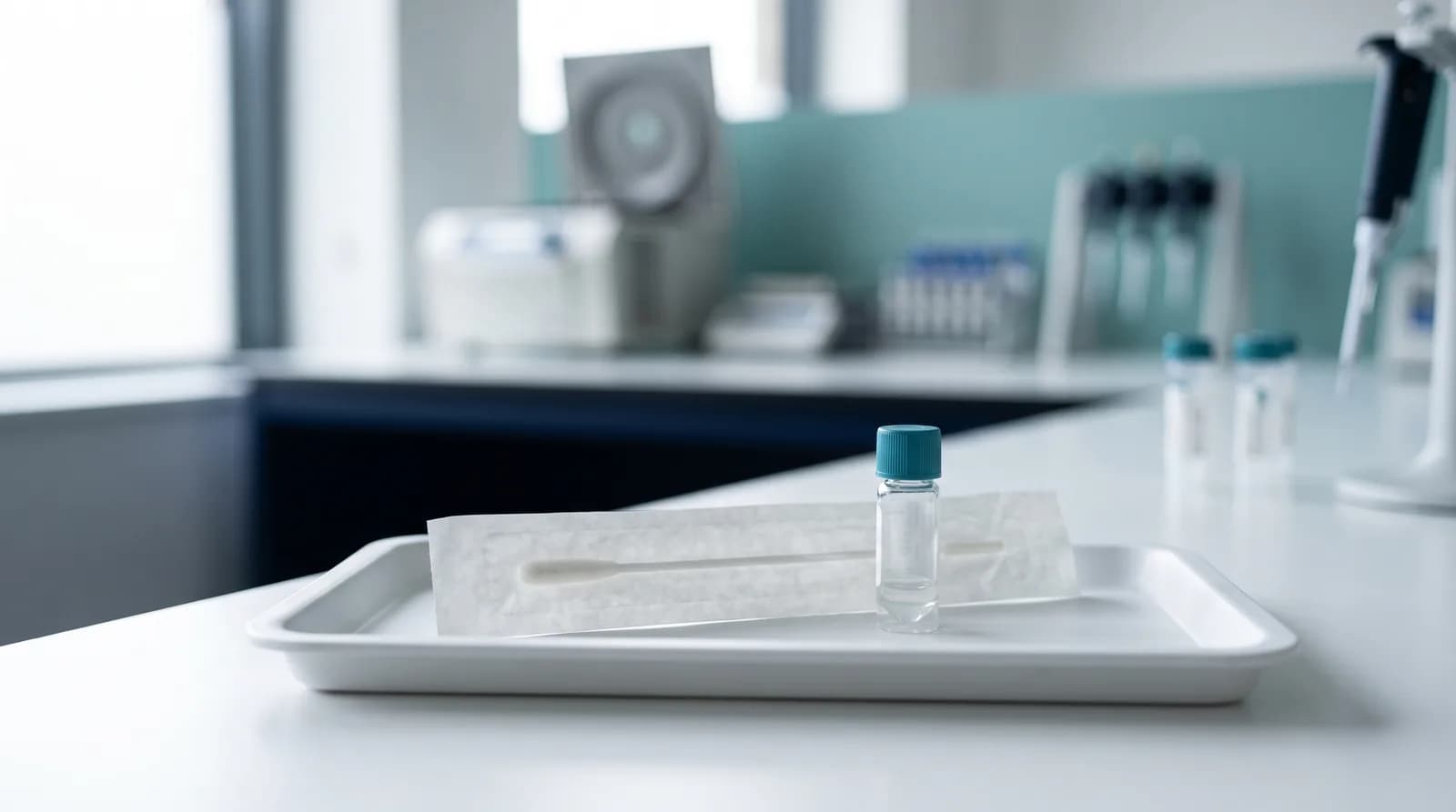 Sterile swab and transport vial used for trichomonas vaginalis testing in Denver