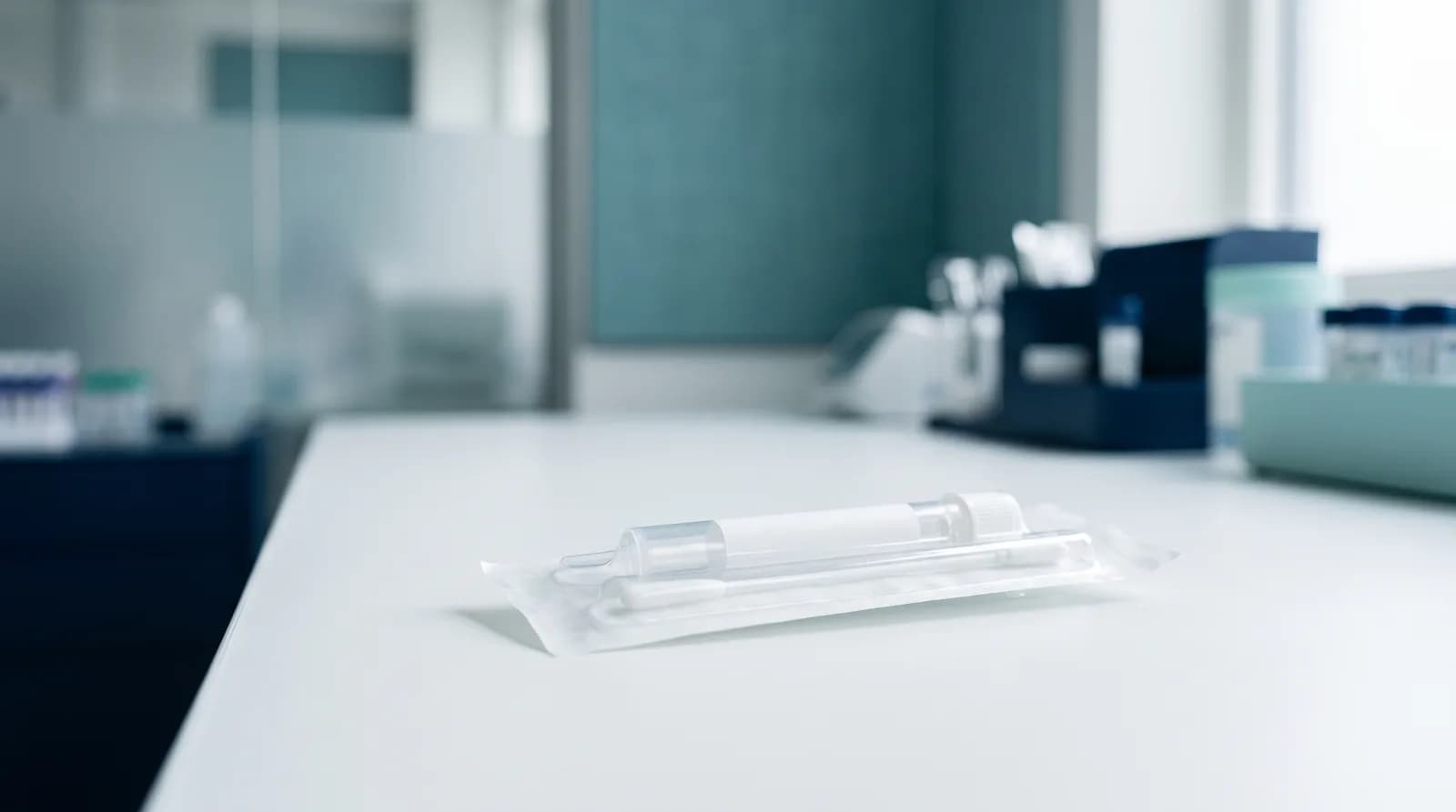 Sealed vaginal swab collection kit used for bacterial vaginosis testing at Precision Health Denver